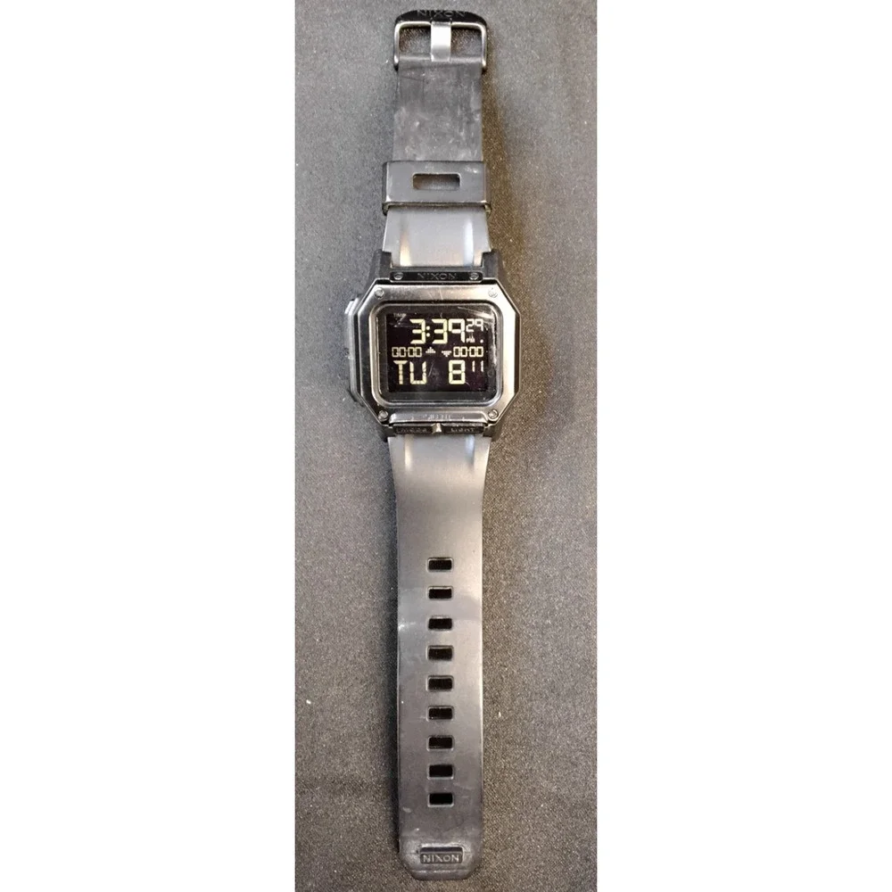 Nixon Regulus Men's Watch Black Square Digital Surf Sport Utility #Z5876